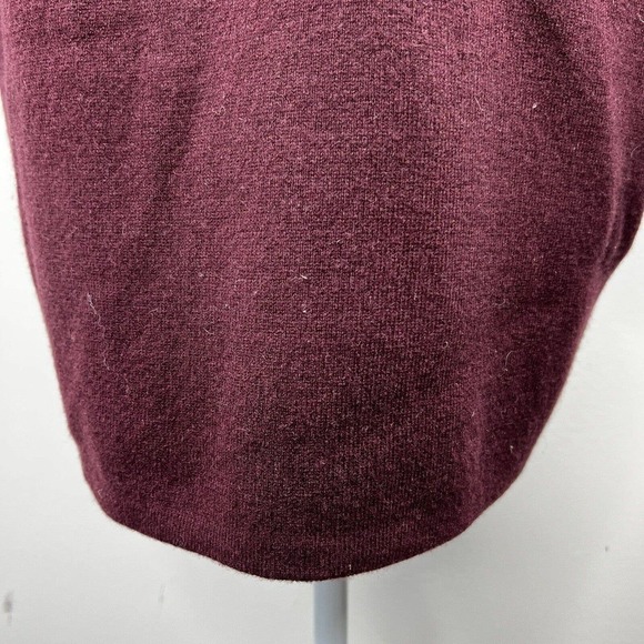 Ann Taylor Loft Maroon Gray Wool Blend Open Cardigan XS Sweater Jacket - Picture 12 of 14